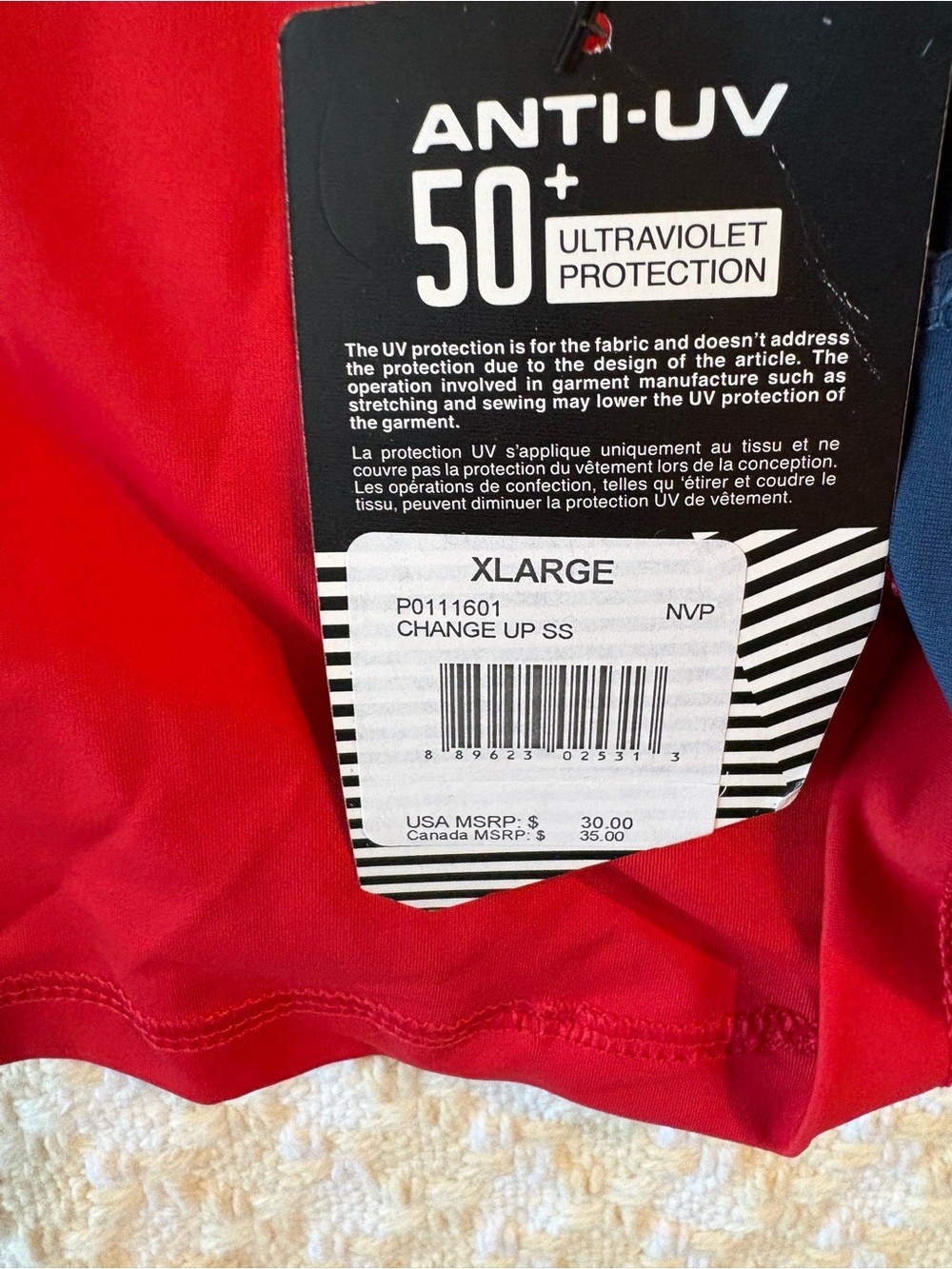 Volcom Red and Blue Short-Sleeve Rash Guard - Picture 3 of 15